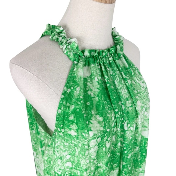 COS Watercolor Halter Maxi Dress Green Sz 4 - Picture 4 of 13